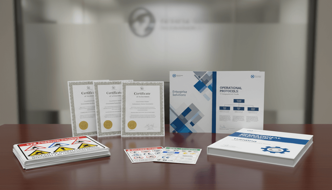 Government and institutional print materials including safety signage