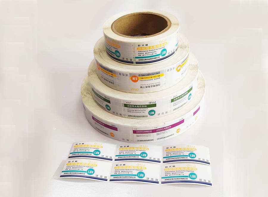 White-label pharmaceutical label rolls — unbranded production for agency fulfillment